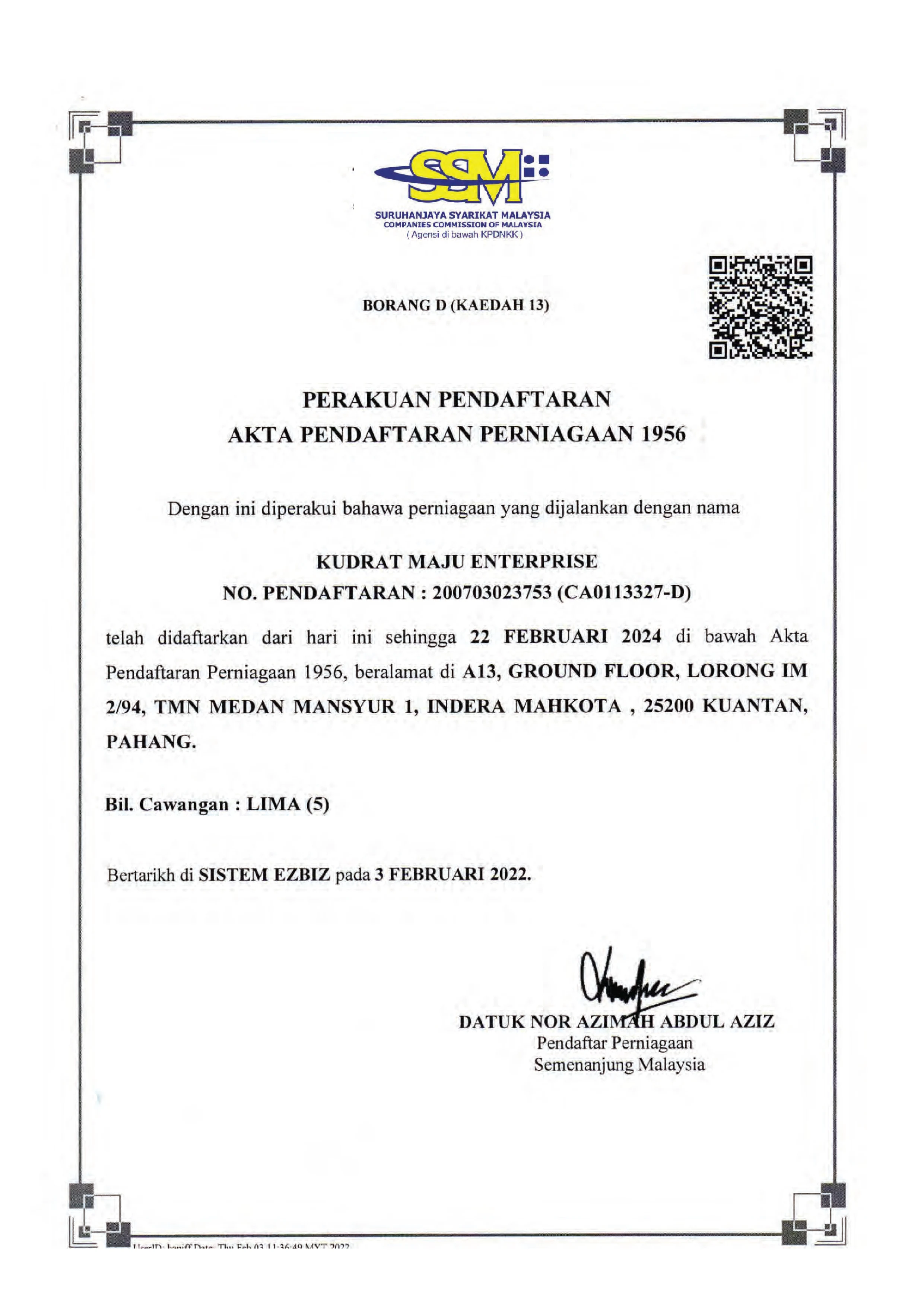 KME Pest Control Certificate 01